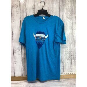 NEON American Apparel Men's Short Sleeve Graphic Shirt Blue Size Medium